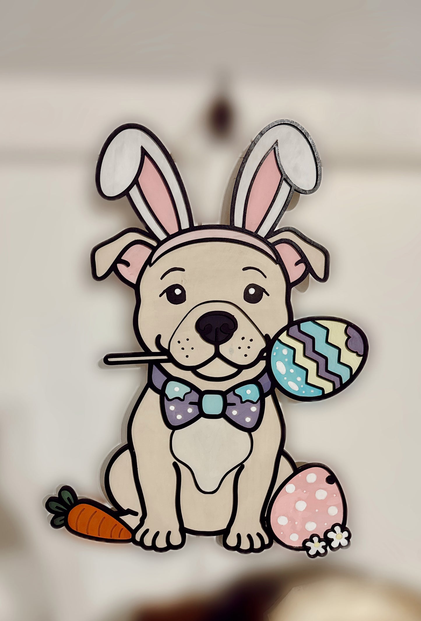 Easter bunny dog Door hanger
